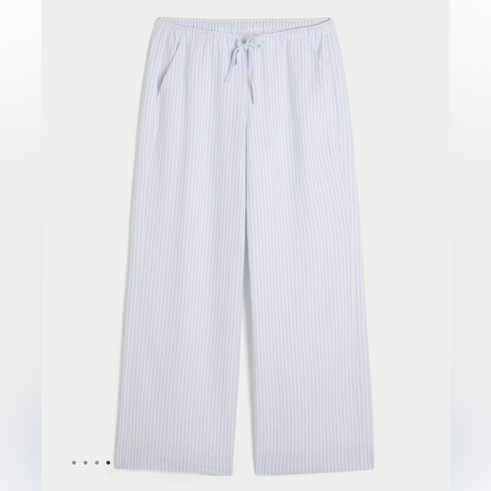 Hollister Light Blue Striped Wide Leg Pants